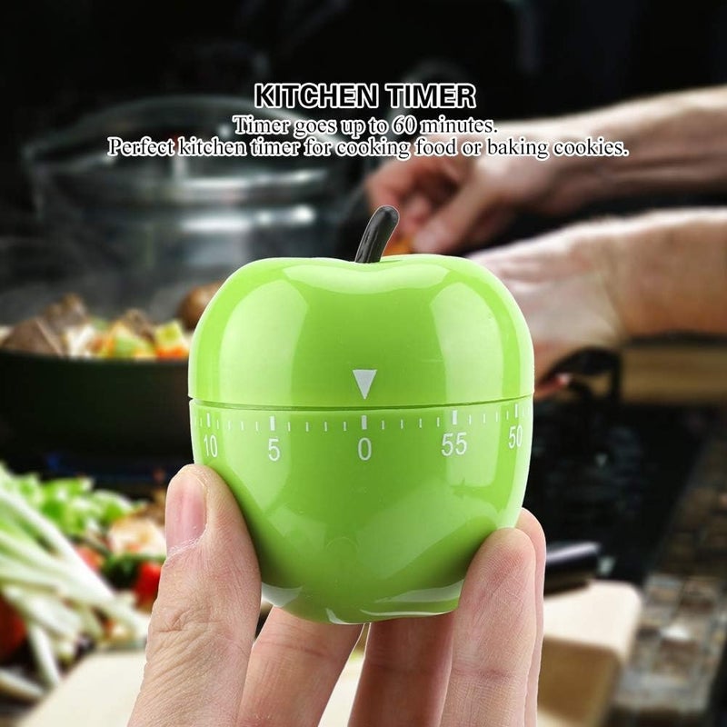 woobles Kitchen Timer, 60 Minutes Mechanical Wind-Up Timer Apple Shape Kitchen Cooking Timer No Battery Needed,Suitable for Kitchen Cooking Baking Housework Labs Timing - Image 3